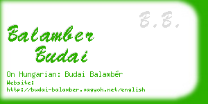 balamber budai business card