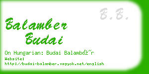 balamber budai business card
